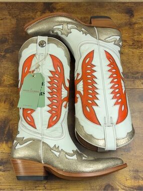Mezcalero Western Leather Boots Womens Size 8 Hannah Dragon Fire Boho Festival